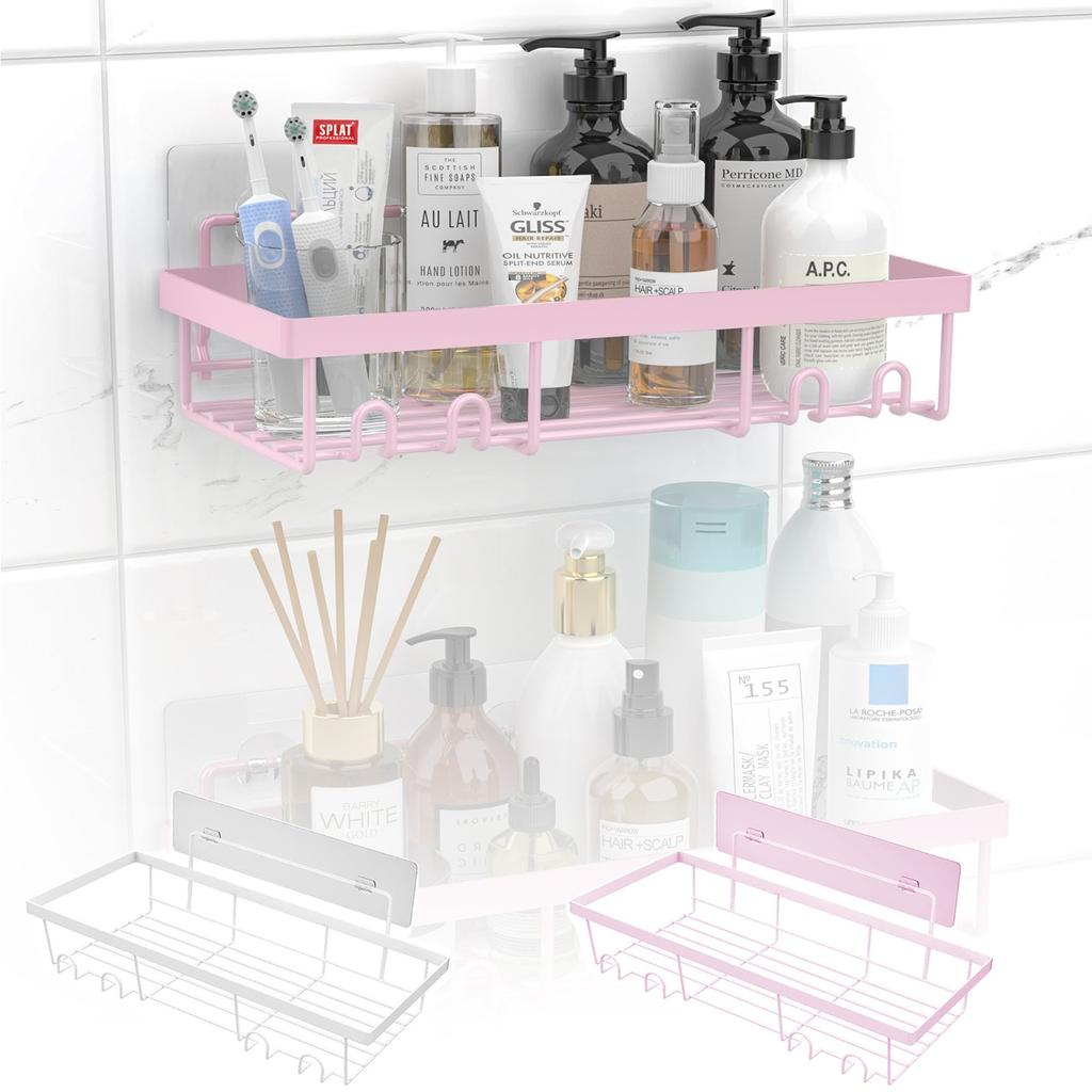 Shower Caddy,Adhesive Shower Organizer For Bathroom Storage&Home Decor&Kitchen,No Drilling,Large Capacity,Rustproof Stainless Steel Bathroom Organize