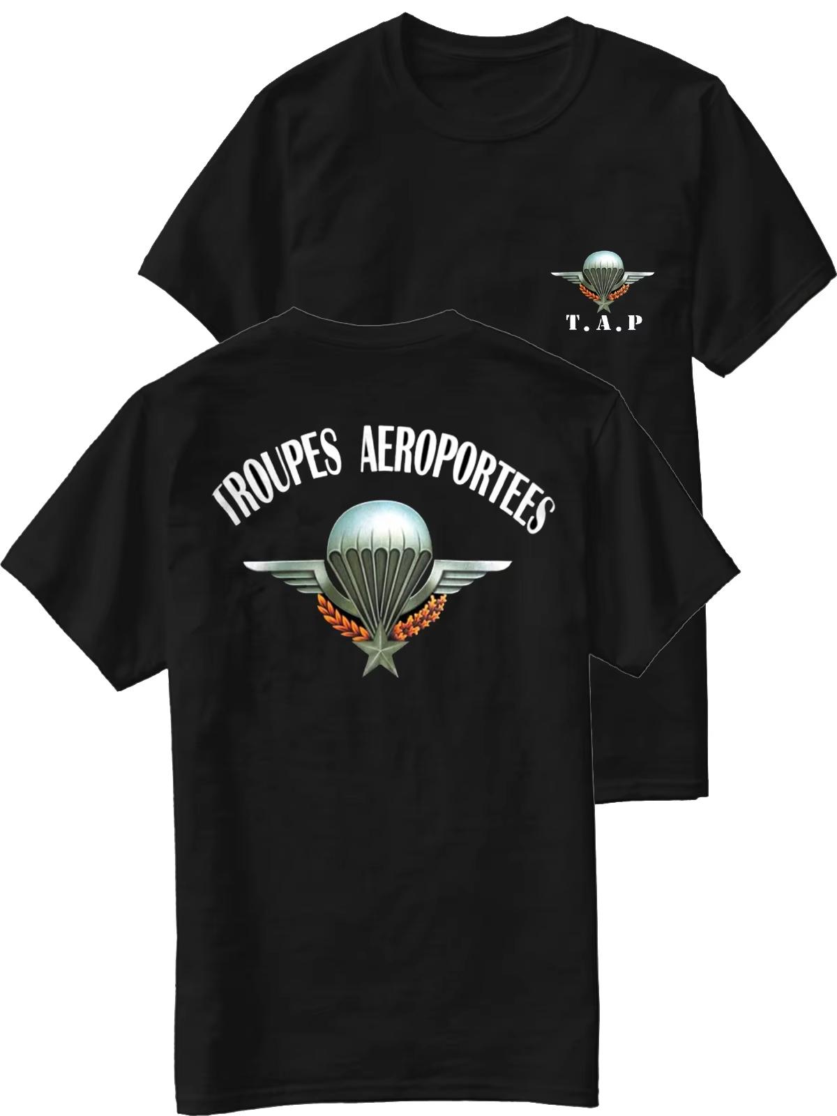 

Airborne troops men pure cotton Tshirt vintage tactical casual streetwear - Men s Summer Cotton Graphic Tee S