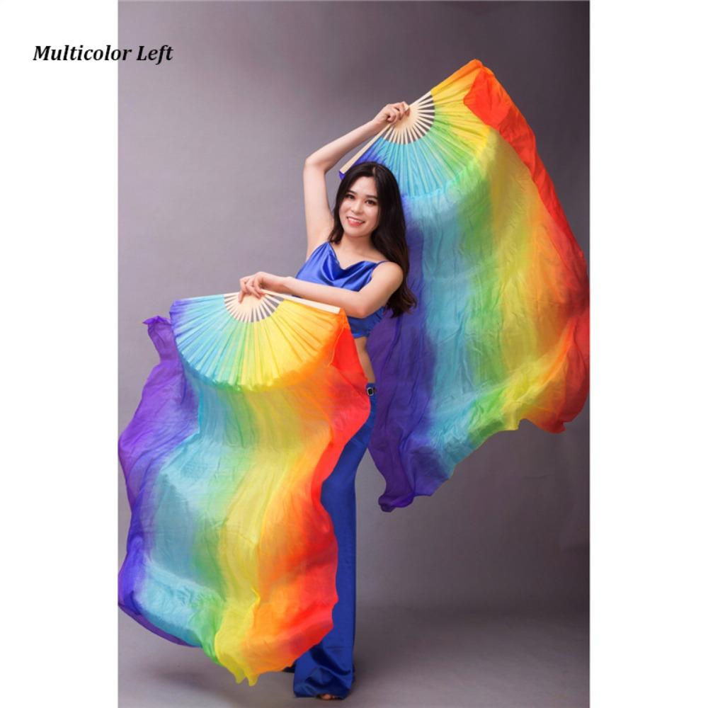 120cm Length Practice Dancer Tool Multicolors Square Dancing Belly Dancing Fan For Kid Women