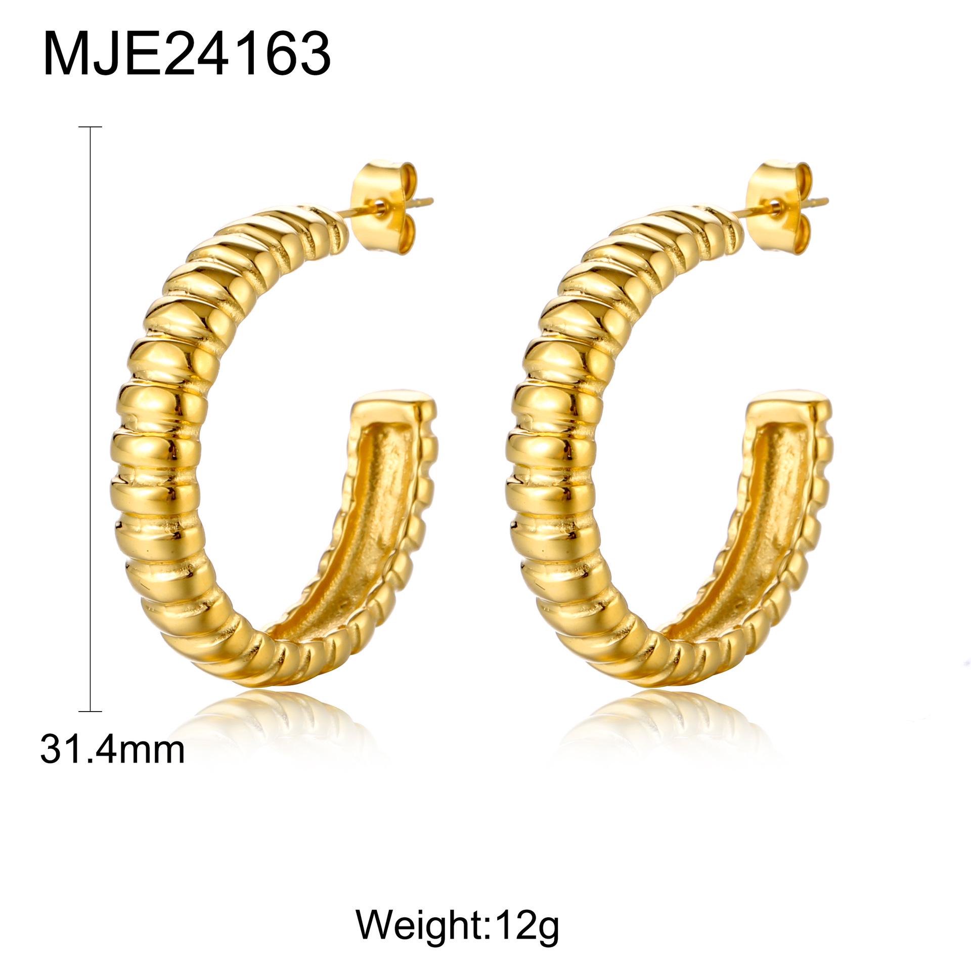 

Retro C-Shaped 18K Gold Stainless Steel Earrings for Women 18K золотой