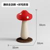 Sturdy Cat Scratching Post With Red Mushroom Design - Sisal Rope Solid Wood Base Adult Cats