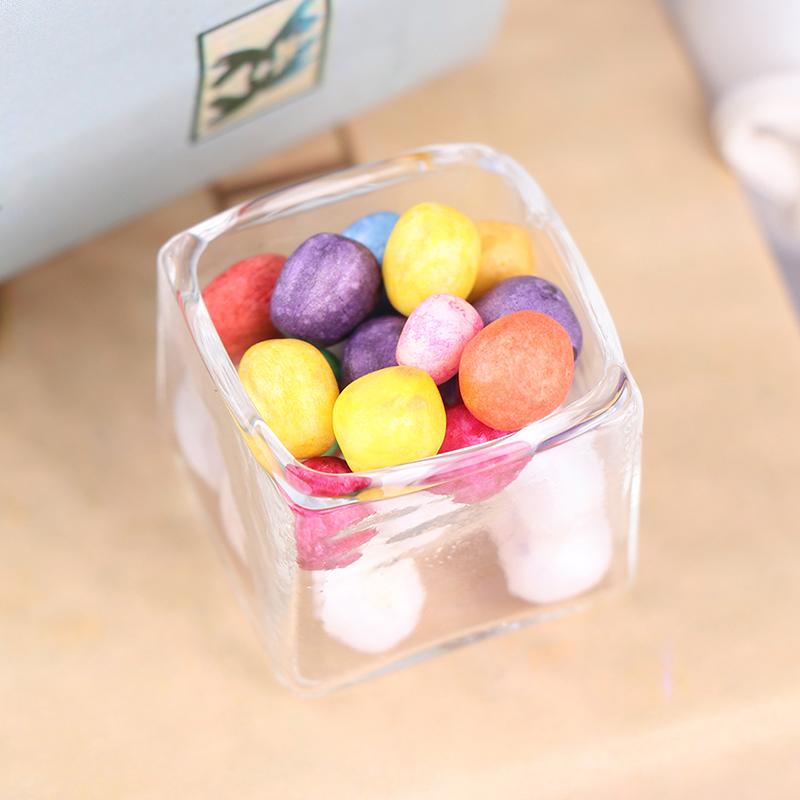 1:12 Dollhouse Miniature Mini Figure Accessories Playthings Transparent Candy Fruit Jar Candy Bottle Miniature Families Present