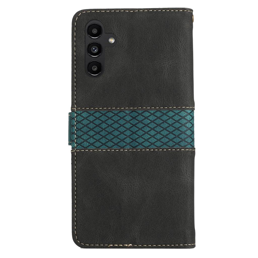 For Samsung Galaxy A35 5G Leather Case Grid Splicing Stand Wallet Phone Cover