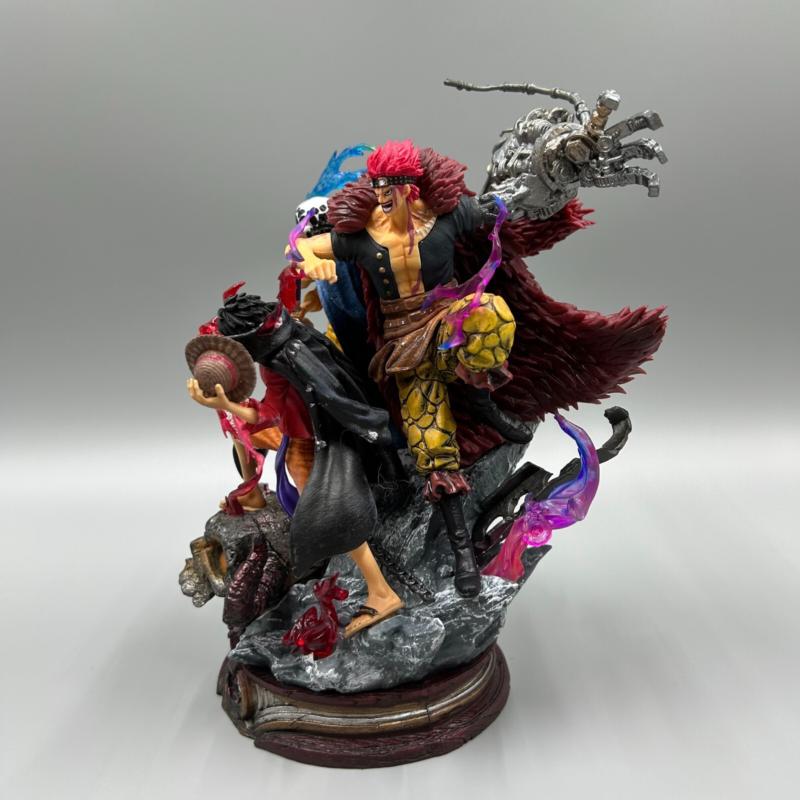 TOP ! Statue Collection Figurines ONE PIECE LUFFY + TRAFALGAR LAW + EUSTASS KID