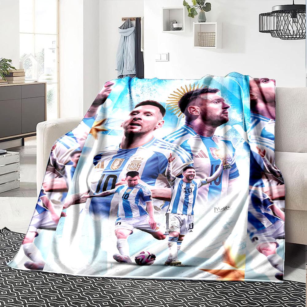 Lionel Messi Soccer Legend Blanket Soft & Cozy Great for Chair Seaside Sofa for All Seasons Warmthful Decor Best Holiday Gift for Friends Family