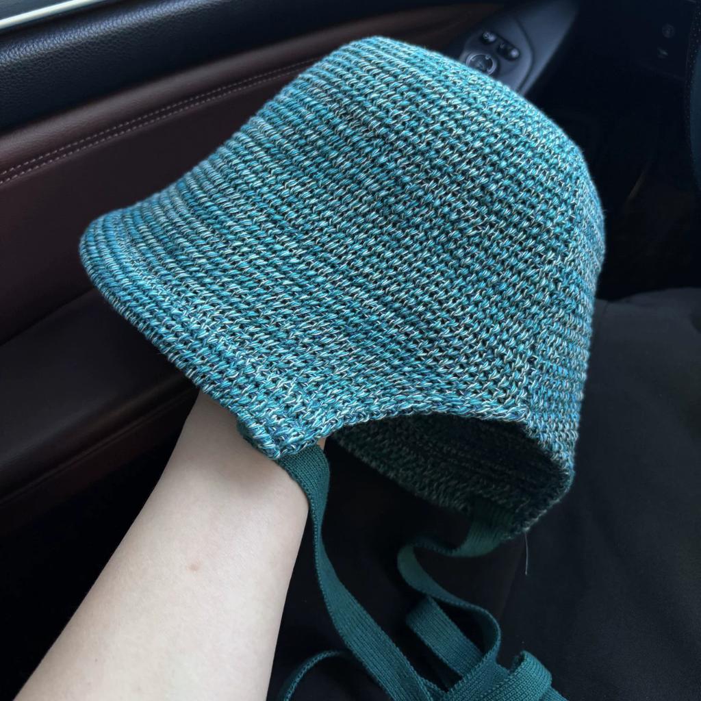 New Japanese Harajuku Lolita-Inspired Knit Bucket Hats Women Ribbon Bow Fisherman Caps Summer Lowy Tie Breathable Beach Sun Hat