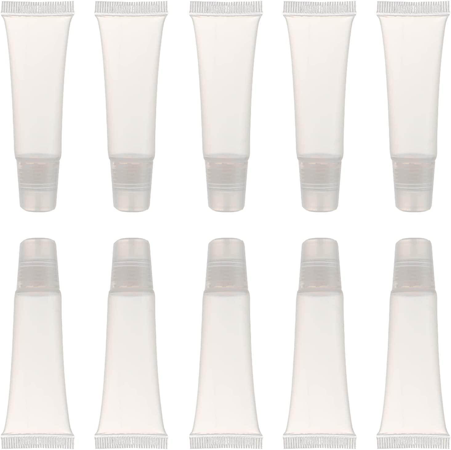 

BTtime Блеск для губ в тюбиках 10 мл Набор косметических контейнеров Набор многоразовых флаконов Портативный дизайн Легкий Удобный для переноски Прозрачный и мягкий