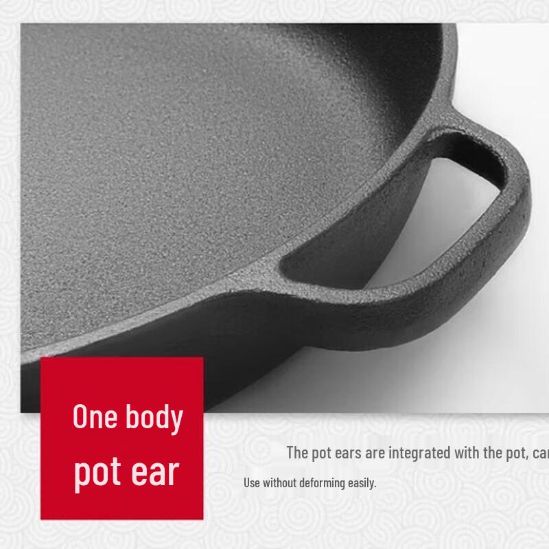 24CM Non-stick Cast Iron Frying Pan with Glass Lid