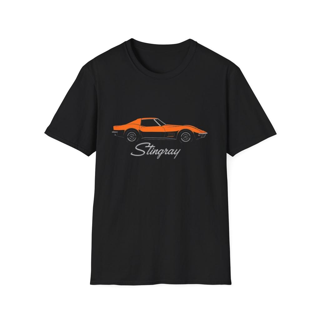 1969 Corvette Stingray C3 T-Shirt Orange Classic Muscle Car Tee Retro Graphic