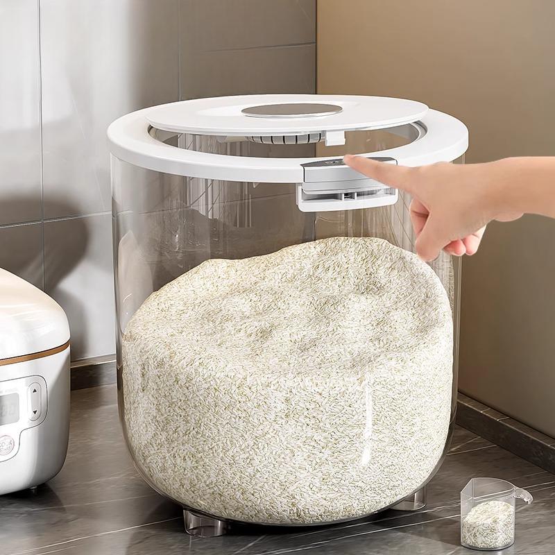 

Rice Bucket, Household, Insect and Moisture-proof Sealed Bucket, Rice Bucket, Rice Flour Storage Tank, Large Capacity, Rice Bucket Box