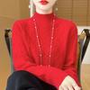 Women's Fashion Pure Wool Cable Knit Turtleneck Sweater for Fall/Winter