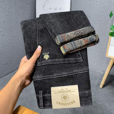 2024 Spring And Autumn New Embroidered Elastic Soft And Versatile Men'S Jeans For Slimming And Small Legs