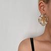 Retro European & American Metal Flower Stud Earrings – Exaggerated Niche Design