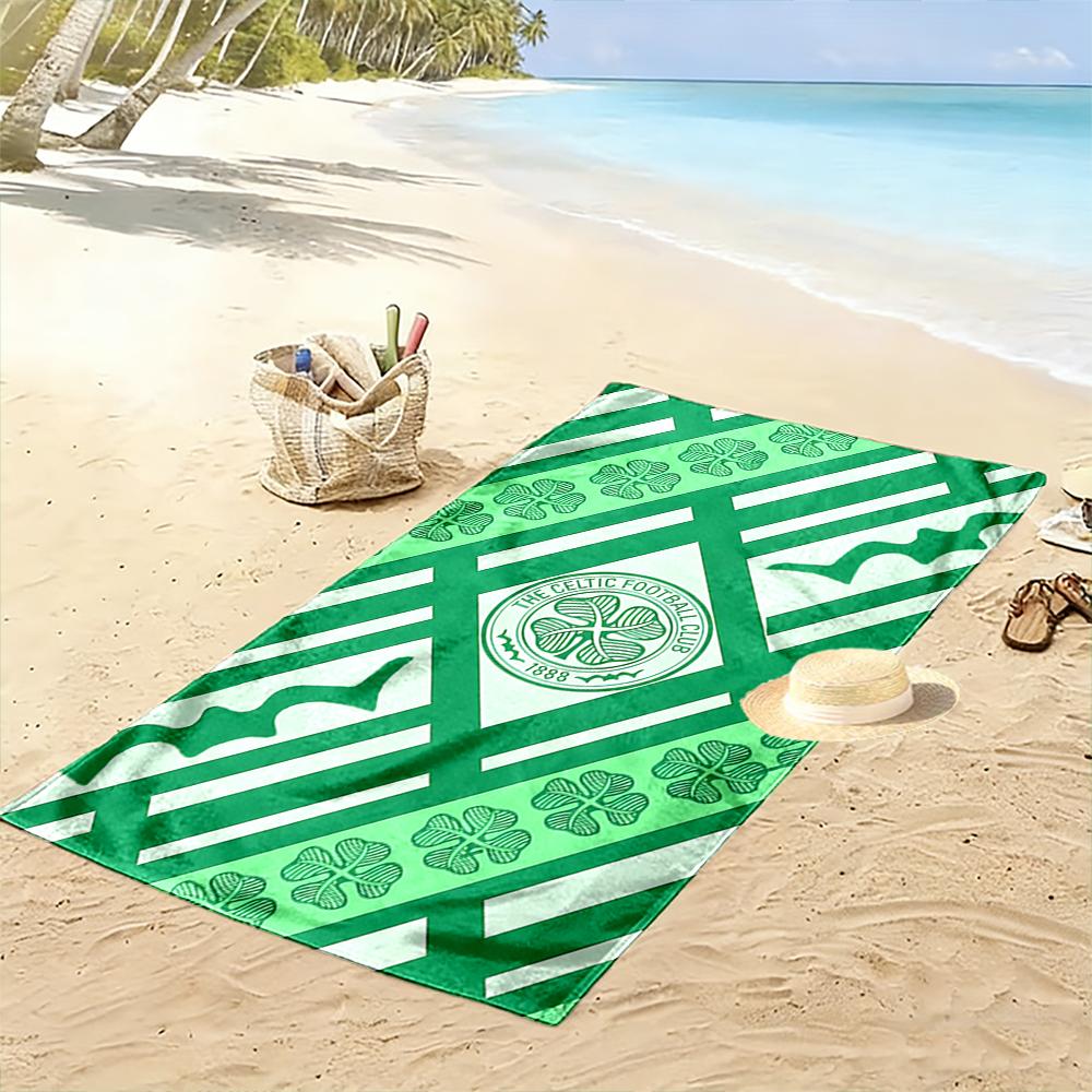 Celtic Football Club Shamrock Pattern Beach towel quick-drying for travel outdoor sports jogging beach and swimming