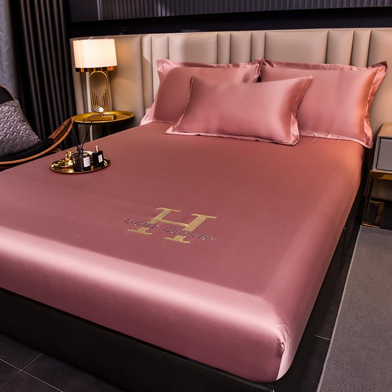 

Высококачественная атласная простыня на резинке с эластичной лентой, однотонная шелковистая простыня, гладкий нескользящий чехол для матраса, покрывала, постельное белье 2xPillowcase 48x74cm