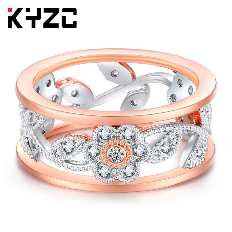 

Diamond Lucky Vine Leaf Birthday Gift Bride Engagement Ring Proposal Ring no. 9