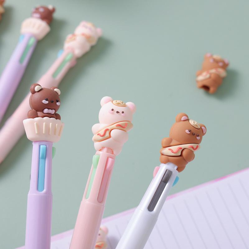 30Pcs/Lot Kawaii Dinosaur 4 Colors Ballpoint Pen Cute Cartoon Multicolor Retractable Pen for Kids School Office Stationery Gift