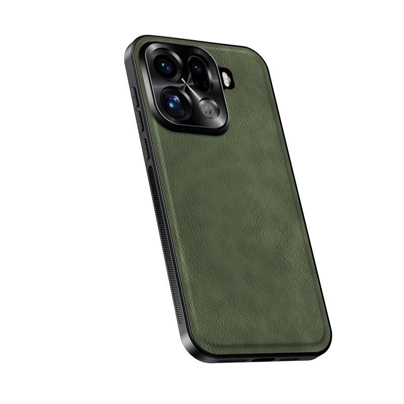 Applicable To OPPO FindX9Pro Metal Lens Magnetic Mobile Phone Case Leather Pattern FindX8Ultra Protective Case