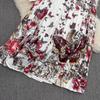 Fashion Suit Female European Station Temperament Long-Sleeved Printed Shirt Two-Piece High Waist Pleated Skirt Spring