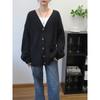 Autumn and winter new retro loose lazy wind knitted cardigan V-neck high-end sweater jacket women