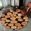 Runder Teppich mit Holzmaserung – Stilvolle rutschfeste Fußmatte für Wohnzimmer, Schlafzimmer, Spielzimmer & Haustierbereiche, Perfektes Geschenk für Zuhause