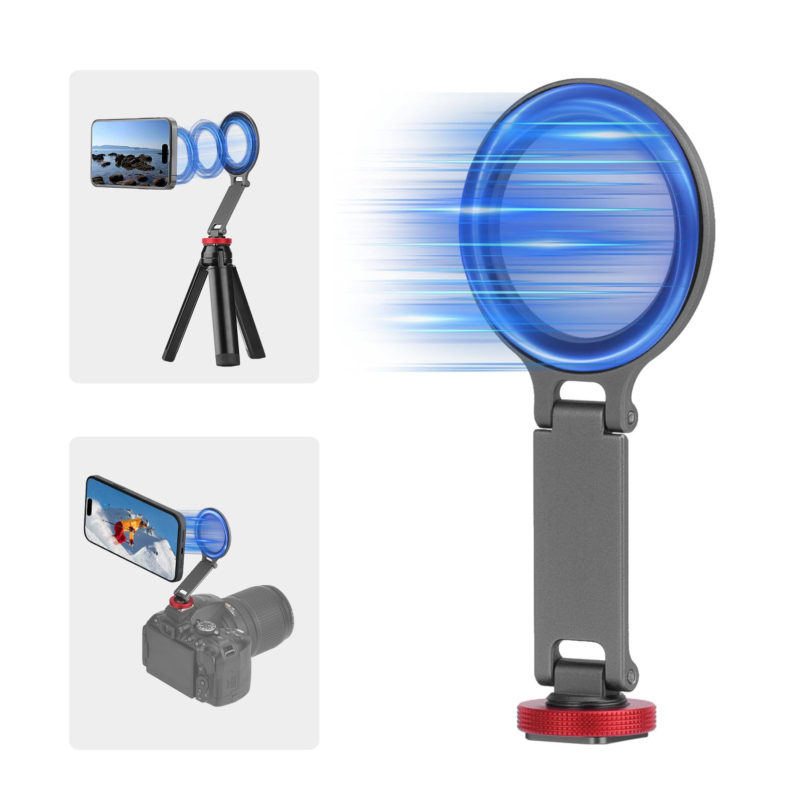 

BRDRC Cold Shoe Phone Mount Holder for iPhone Tripod Magsafe Magnetic Hot Shoe Camera Adapter with Screw Hole for DJI DSLR Photography Accessories