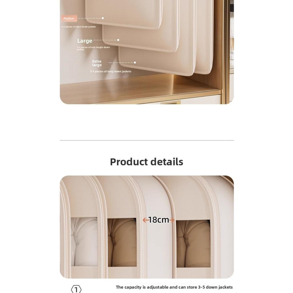 New Down Jacket Compression Dust Cover Wardrobe Clothes Dust Bag - Hanging Household Transparent Garment Hanger Bags, Space Saving Storage Organizer