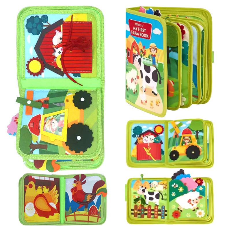 

Felt Learning Board Baby Enlightenment Learning Teaching Aid Dressing Button Montessori Early Education Children s toy Busy Book светло-зеленый