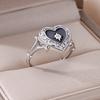 Zircon Heart Rings For Women Stainless Steel Gold Color Aesthetic Couple Ring  Trend Wedding Jewelry Gift For Friend