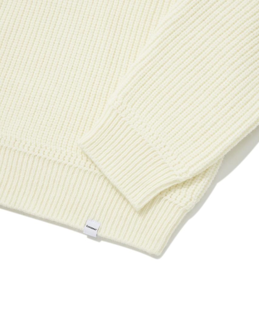 COVERNAT Open Collar Knit Ecru