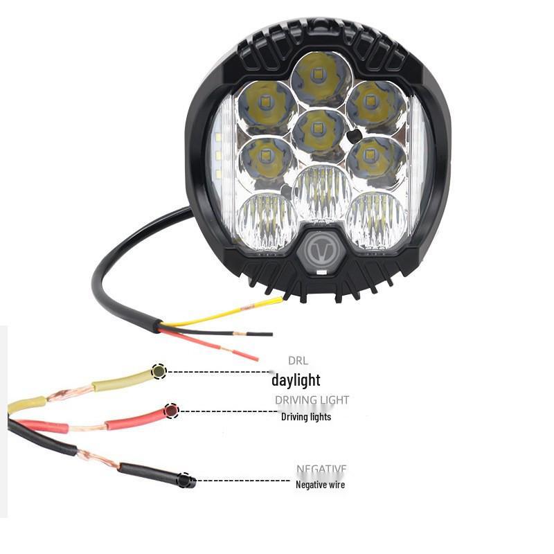 9-inch 75W Wrangler Off-road LED Headlights with Three-sided Illumination for Modified Bumper and Roof