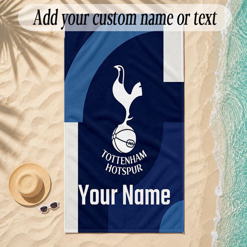 Beach TowelTottenham Hotspur FC Custom Name Text Personalized Soft Towel for Beach Pool Indoor Home Decor Gift