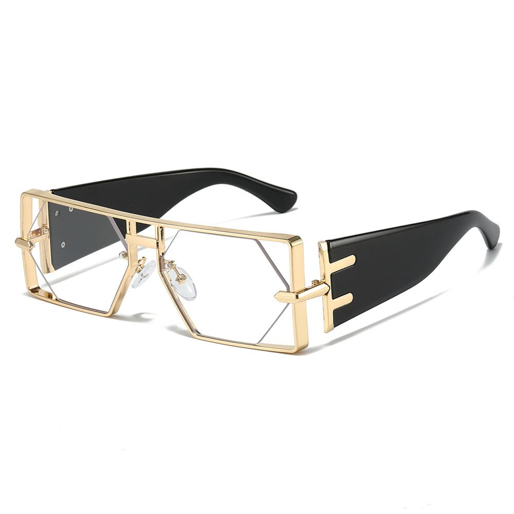 Steampunk Rectangle Sunglasses Women Men Luxury Hollow Metal Frame Sun Glasses Vintage Hexagon Eyewear UV400 Shades