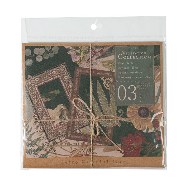 Yuxian Retro Collection: 4 Types of Journal Collage & Sealing Stickers