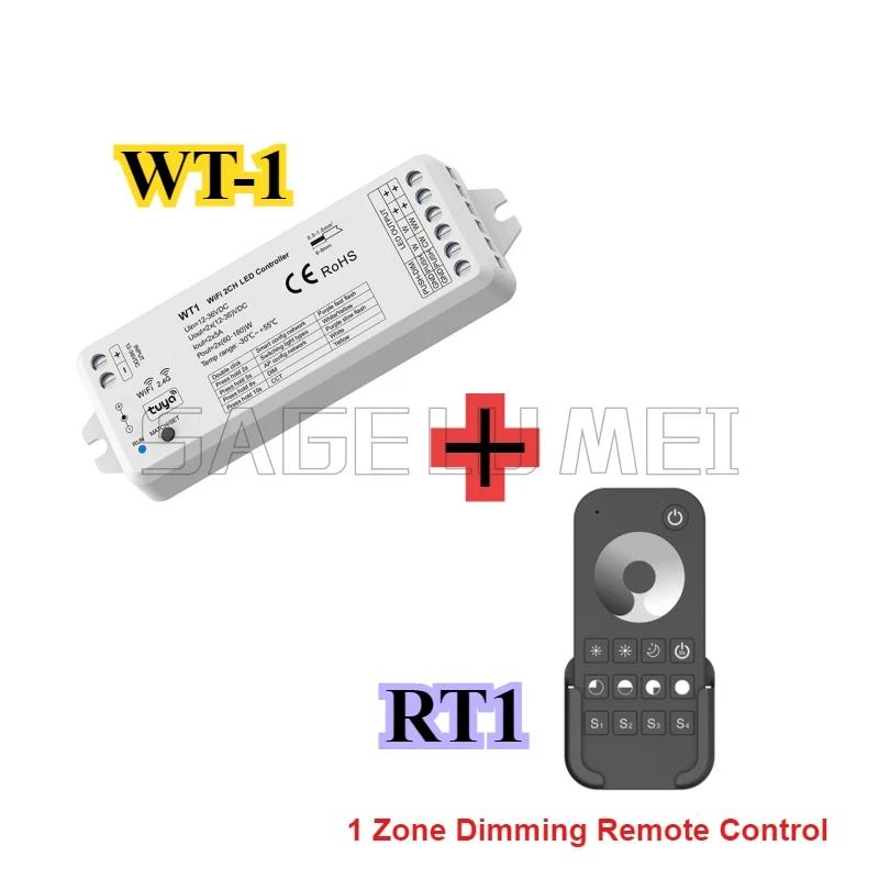 WT1 RT1/2 TW1/2 Skydance DC12V-36V LED Dimmer Controller 2CH Smart 2.4G RF Wireless Remote Dimming Switch WW CW CCT Controller
