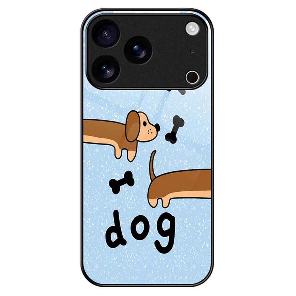 For iPhone 17 Pro Max Case TPU PC Tempered Glass Pattern Printing Anti Drop Phone Back Cover
