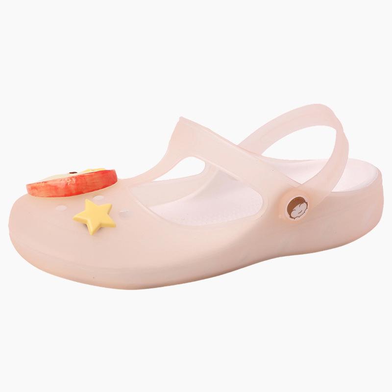 Cute and simple cartoon fruit bag head cool slippers women's summer casual versatile slippers fashion beach sandals