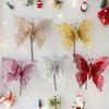 New Glitter Christmas Artificial Fabric Plastic Christmas Hanging Decoration Sparkling with Rod Xmas Tree Decorations