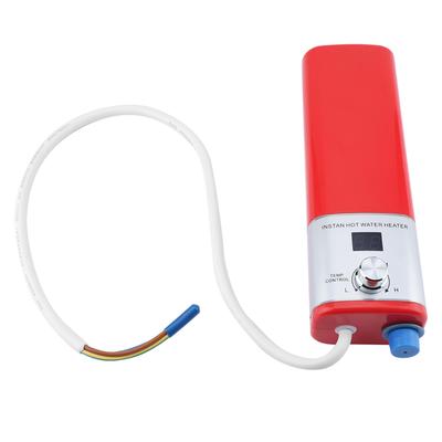 5500W 220V Mini Instant Hot Smart Water Heater Easy Installation for Kitchen Bathroom (Red)