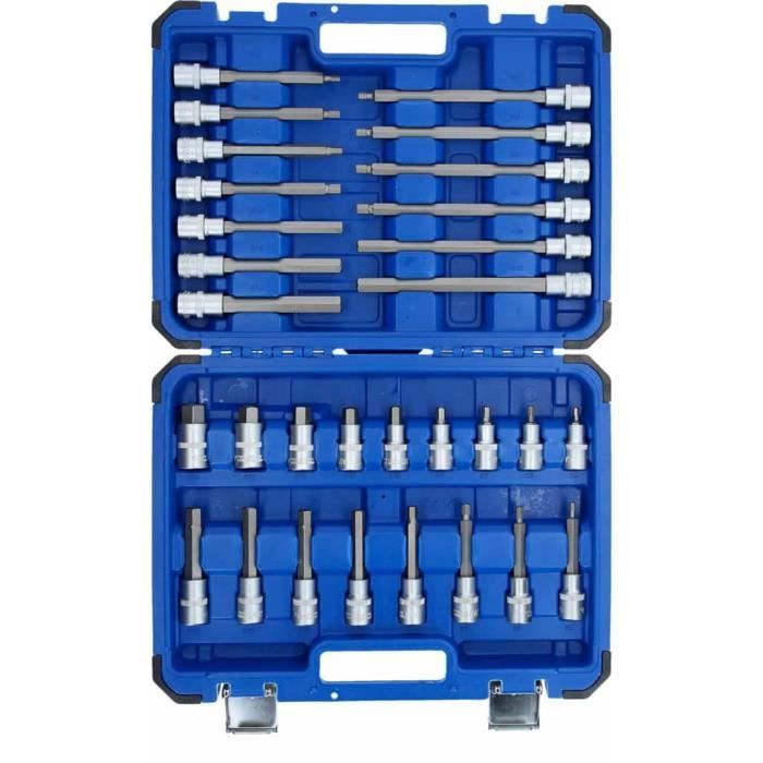 Coffret de douilles tournevis 1/2'' 6 pans creux |30 pièces-Brilliant Tools BT022030-Malette vissage