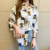 Retro Hong Kong Style Temperament Chiffon Long-sleeved Printed Shirt Women's Blouse Popular Loose Design Sense Niche