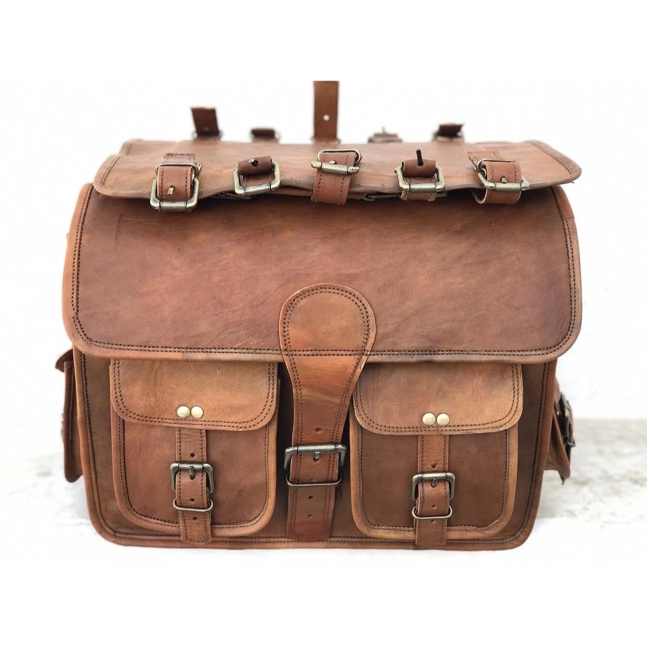 

Мотоциклетные седельные сумки Двустороннее сиденье Harley Кожаный кофр 2 сумки-кофра