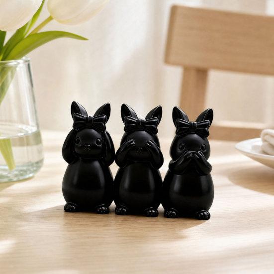 Easter Ornament, One-piece Molded Bunny Figure, 3D Printed Rabbit Design Decorative Figurine for Living Room Bedroom Holiday Decor