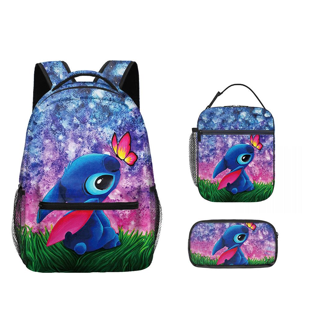 Children'S School Bag, Primary And Secondary School Students Backpack, Children'S Meal Bag, Cartoon Pencil Case Three-Piece Set