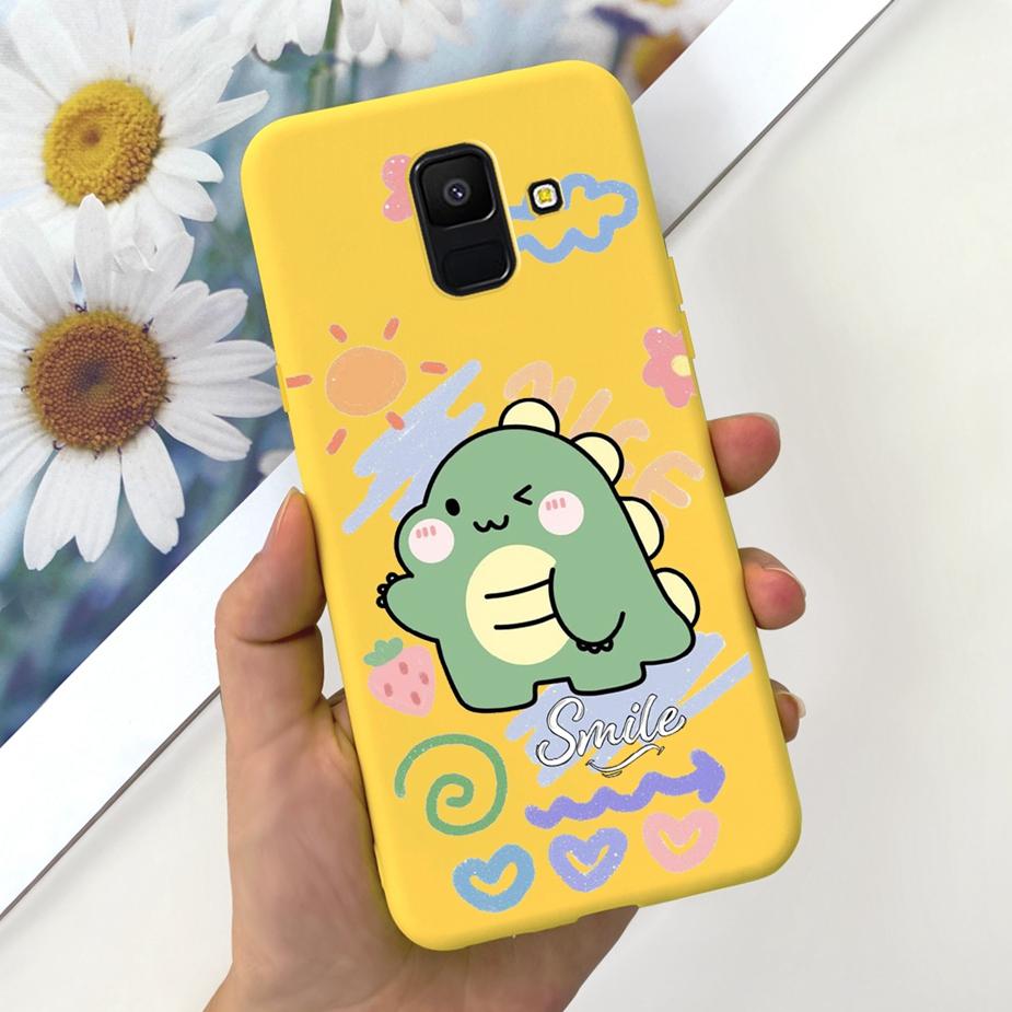 For Samsung Galaxy A6 Plus 2018 Case SM-A605F Cute Dinosaur Cartoon Cover Soft TPU Phone Case For Samsung A6 2018 A600F A6+ Bags