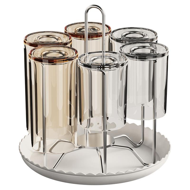 304 Stainless Steel Cup Holder Countertop Drain Rack Tea Cup Storage Drying Stand