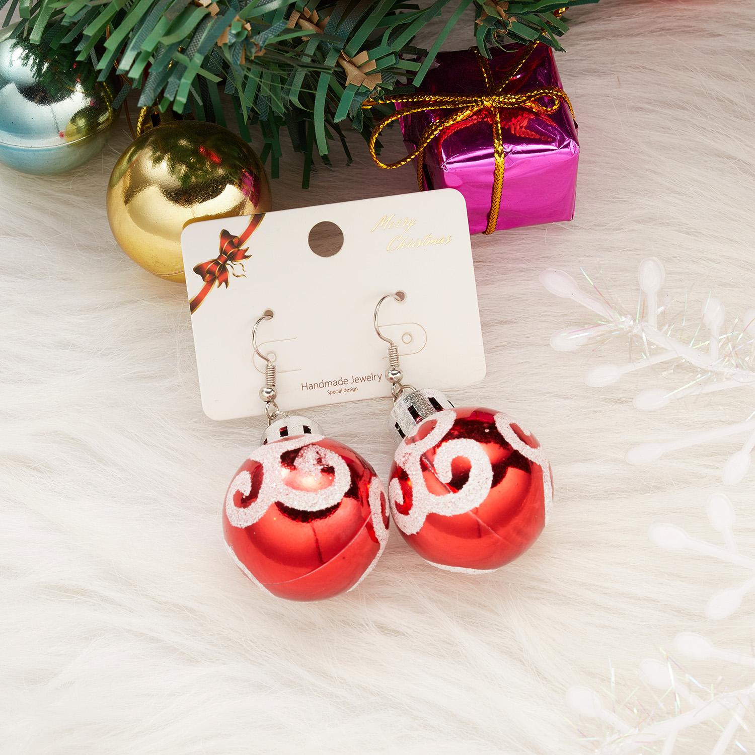 

Christmas Hollow Xmas Tree Bells Round Ball Earrings For Women Snowflake Stars Sequins Bulb Tassel Earring Girl Festival Jewelry