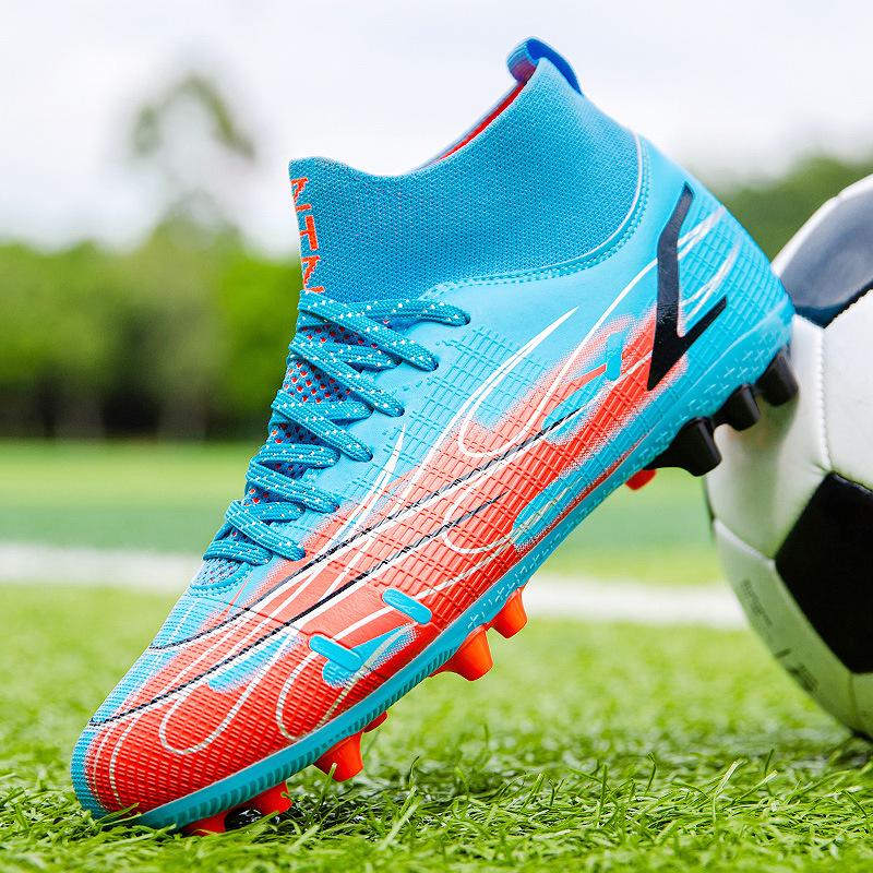 Football Shoes Fly-woven Socks Mouth Tf Broken Nails Artificial Turf Training Long Nails Competition Shoes Parent-child