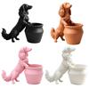 Pot pour chien pour plante aérienne, Pot Dackel de 3,5 pouces avec drainage pour étagère, bureau et rebord de fenêtre, présentoir intérieur