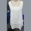 Women's Summer Tops Sleeveless Tank Tops Casual Flowy Loose Tunics Shirt Double Layers Ruffle Blouses Tunics gIFTS